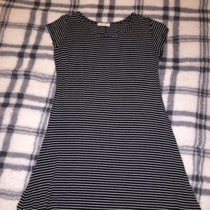 Black and White Stripe Shirt Dress